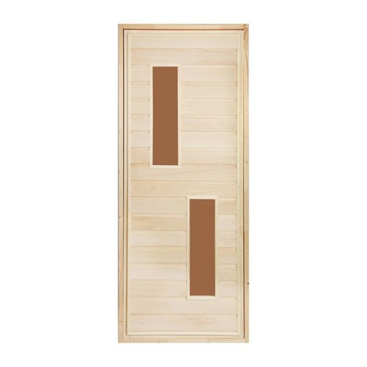 Дверь для бани Эконом со стеклом №4 (липа) 70х180см-190см