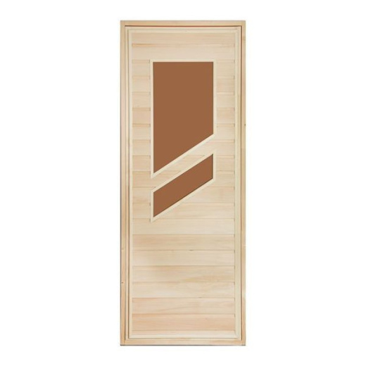 Дверь для бани Эконом со стеклом №2 (липа) 70х180см-190см