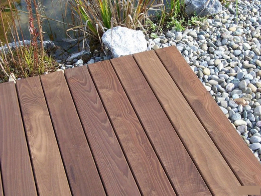 Палубная доска из термолиственницы 28x90мм сорт Экстра